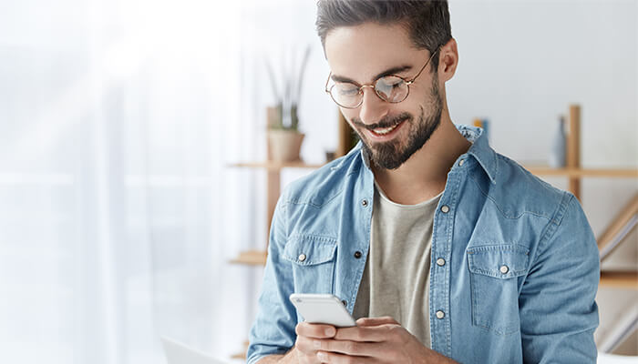 Man using mobile phone